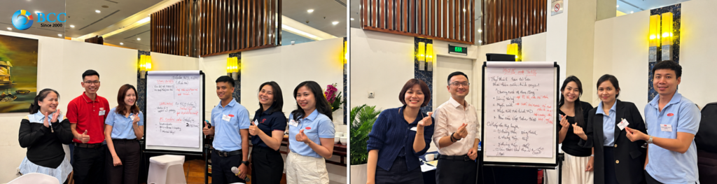 Học viên làm việc trên các tình huống thực tế, trao đổi giải pháp và chuyển bài học thành hành động quản lý cụ thể.